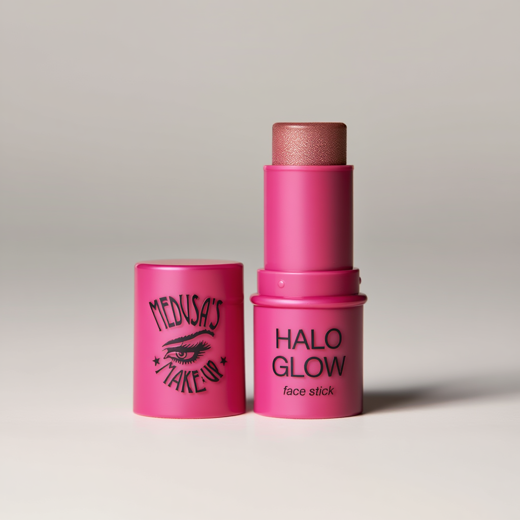MEDUSA'S MAKEUP HALO GLOW BLUSH STICK AND HIGHLIGHTER-BEACH BUNNY